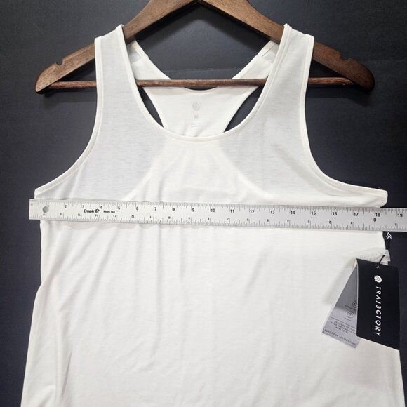 Traj3ctory Activewear Women's Size M White Racerback Training Tank Top - Picture 6 of 9